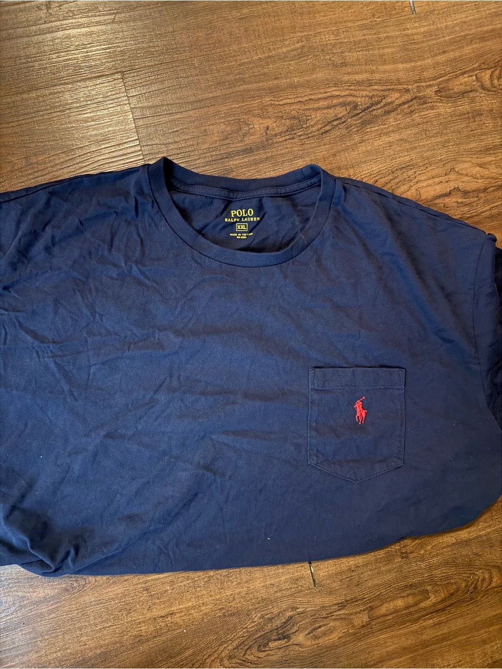 Polo by Ralph Lauren Navy Pocket Tee with Red Pony Logo